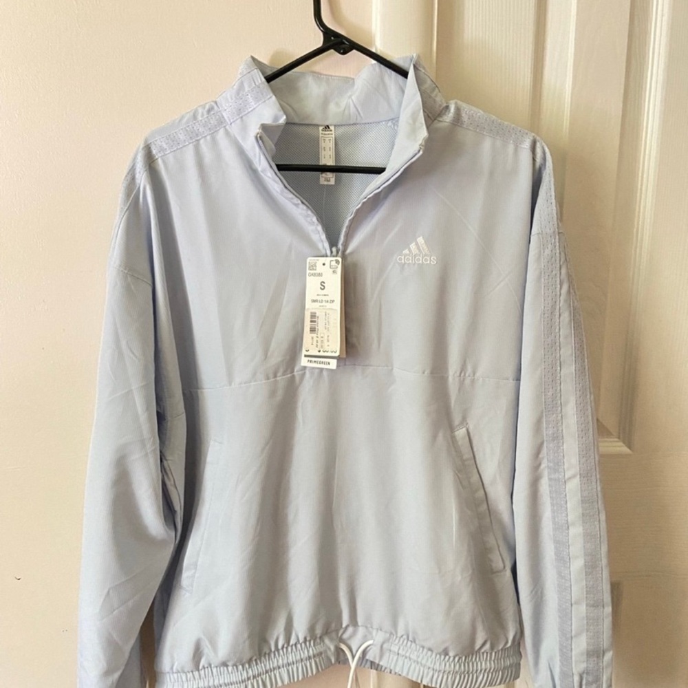 Adidas Sky Blue Half-Zip Jacket